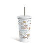 Leave Dog Tumbler with Straw - White 16oz