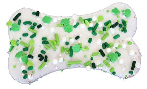 Hand Decorated Clover Bone 3.5 Dog Cookie