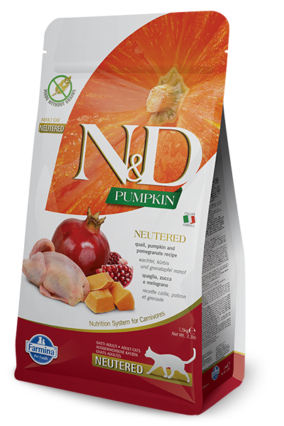 Farmina N&D Grain-Free Quail & Pomegranate Neutered Adult Cat Food