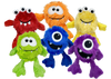 Multipet Plush Monsters Mini - 5 Dog Toy Assorted