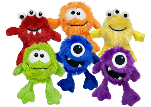 Multipet Plush Monsters Mini - 5 Dog Toy Assorted