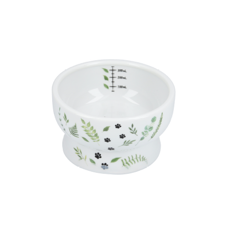 Necoichi Cat Bowl Water Raised, Go Green Print