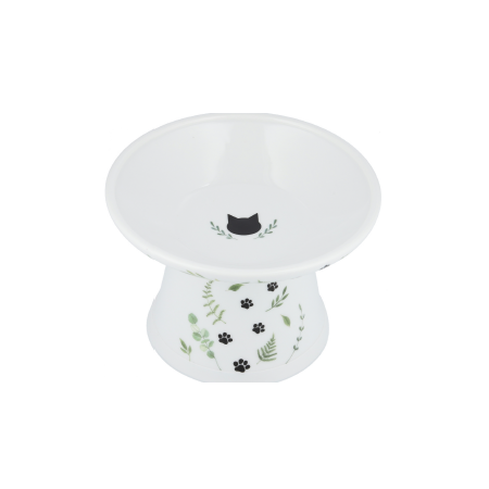 CAT FOOD BOWL TILTED GREEN