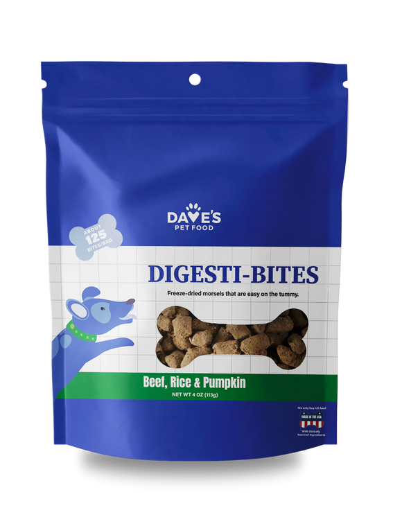 Dave's Digesti-Bites - Beef Rice & Pumpkin Dog Treats - 4oz