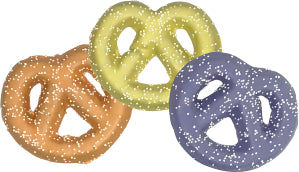 Hand Decorated Sping Dipped Pretzel Dog Cookie