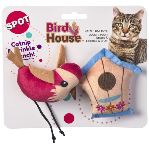 BIRDS AND HOMES CAT TOY - 2 PACK ASSORTED