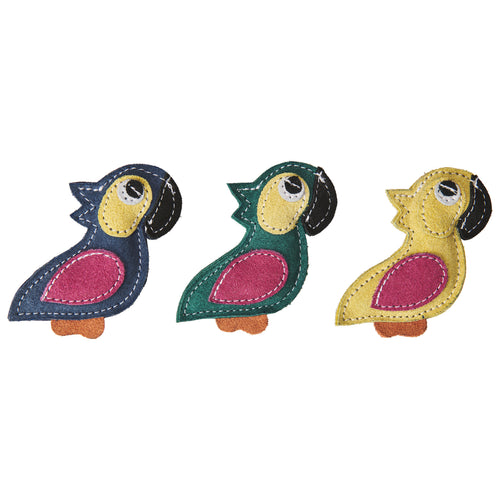 ETHICAL PRODUCTS DURA-FUSED LEATHER PARROT CATNIP CAT TOY - ASSORTED