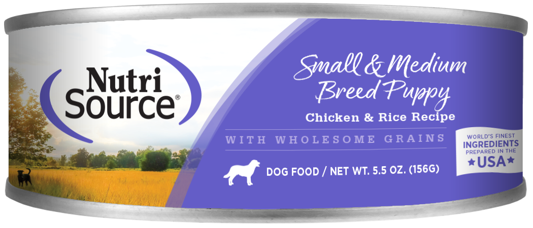 Nutri Source Small & Medium Breed Puppy Formula Chicken & Rice Puppy Wet Food 5.5oz