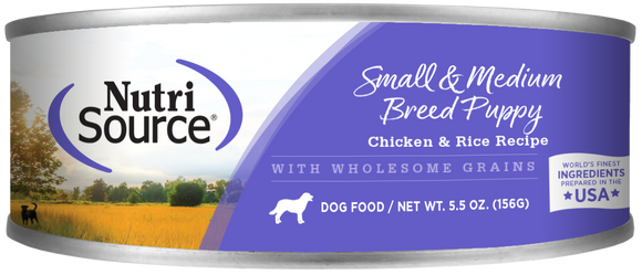 Nutri Source Small & Medium Breed Puppy Formula Chicken & Rice Puppy Wet Food 5.5oz