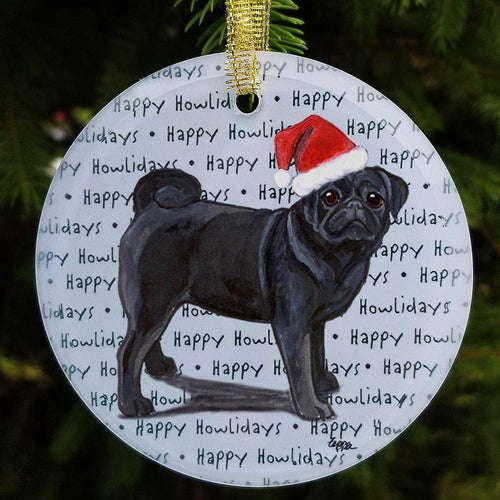 Pug Dog Christmas Ornament