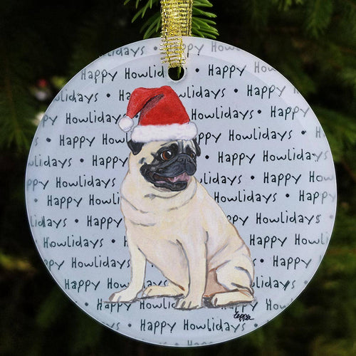 Pug Dog Christmas Ornament