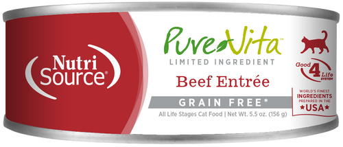 Pure Vita Beef Entrée Limited Ingredient Wet Cat Food - 5oz