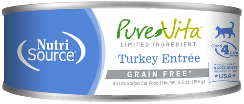 Pure Vita Turkey Entrée Limited Ingredient Wet Cat Food 5.5oz