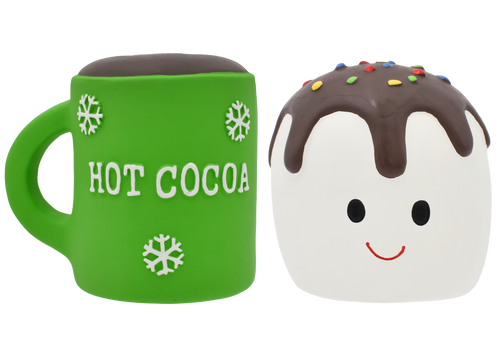 Latex Hot Cocoa and Marshmallow 2pk Dog Toy