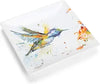 Hummingbird Watercolor Blue On White 7 x 7 Glossy Stoneware Snack Plate