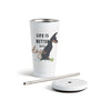 Dobermann Dog Tumbler with Straw - White 16oz