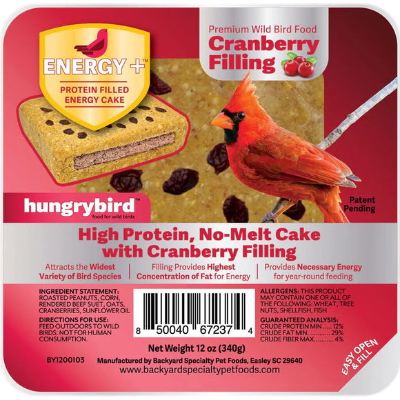 Hungrybird Energy+ Cranberry Filled Suet Cake 12 oz.
