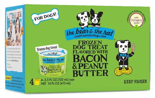 The Bear and the Rat Frozen Dog Treat Bacon & Peanut Butter - 3.5oz 4 Pack