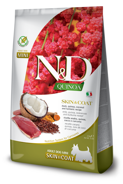 FARMINA N&D QUINOA SKIN & COAT DUCK MINI DRY DOG FOOD 5.5LB