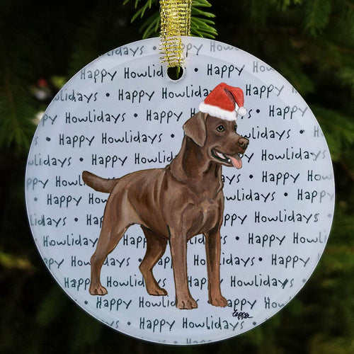 Chocolate Lab Christmas Ornament
