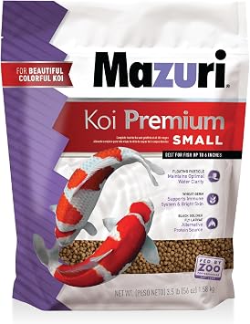 Mazuri Koi Premium Food Small - 2mm Pellet Food For Koi & Goldfish Up To 6 Inches - 3.5lb