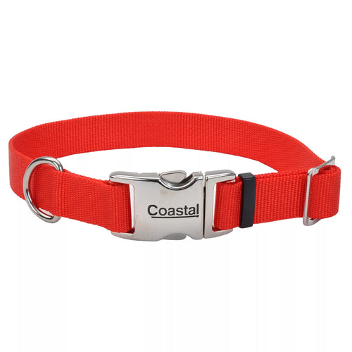 Coastal Adjustable Dog Collar with Metal Buckle - Size Medium 14-20 | 3/4 Width