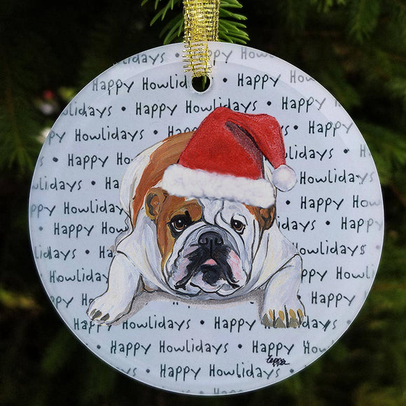 Bulldog Christmas Ornament
