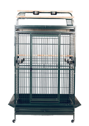 36x28 Play Top Bird Cage, Green