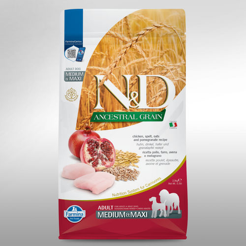 Farmina N&D Ancestral Grain Chicken & Pomegranate Medium Adult Dog Farmina N&D Ancestral Grain Chicken & Pomegranate Medium Adult Dog