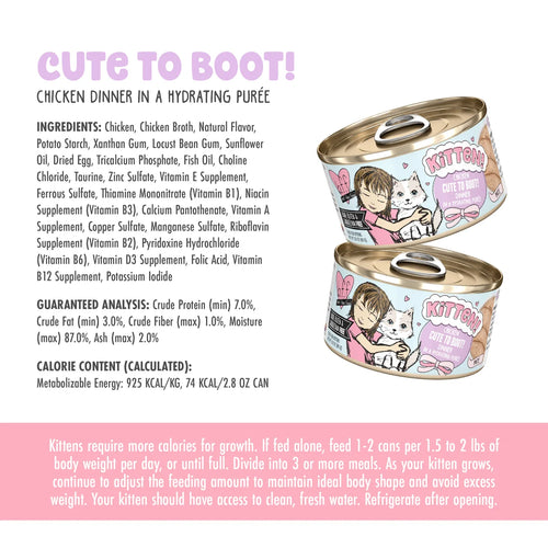 Weruva BFF Kitten Chicken Cute To Boot! Chicken Dinner in a Hydrating Purée - 2.8oz