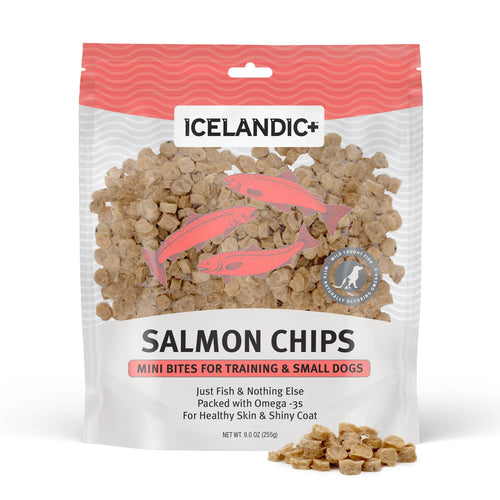 Icelandic Salmon Mini Fish Chips Dog Treats - 9oz