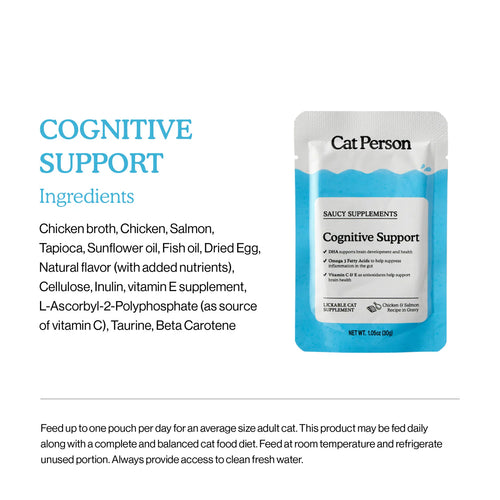 Cat Person Cognitive Support Supplement Chicken & Salmon Recipe in Gravy 1oz