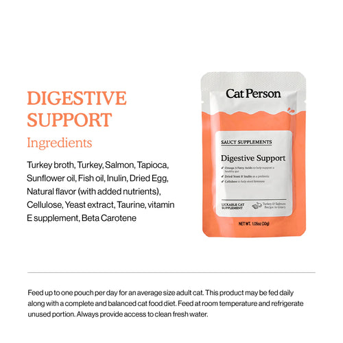 Cat Person Digestive Support Supplement Turkey & Salmon Recipe in Gravy - 1oz