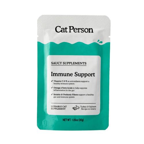 Cat Person Immune Support Supplement Turkey & Salmon Recipe in Gravy - 1oz