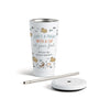 Life's a Treat Cat Tumbler with Straw - White 16oz