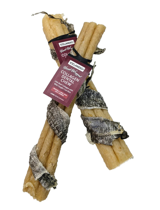 Beef Collagen Dental Chew Wrapped With Cod Skin 8"
