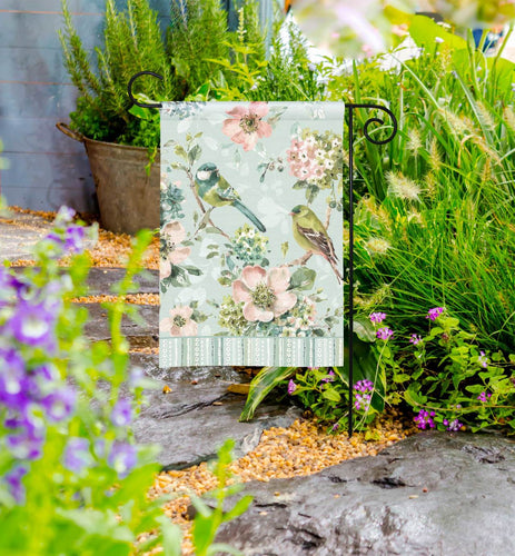 Birds Mint Crush Garden Flag