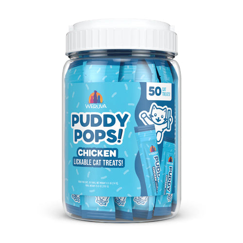 Weruva Puddy Pops! Lickable Chicken Cat Treat - Tub of 50