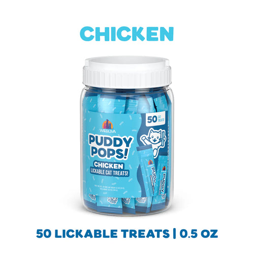Weruva Puddy Pops! Lickable Chicken Cat Treat - Tub of 50