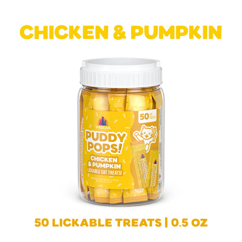 Weruva Puddy Pops! Lickable Chicken & Pumpkin Cat Treat - Tub of 50