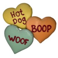 Hand Decorated Conversation Heart Dog Cookie