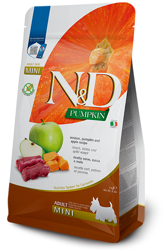 Farmina N&D Venison, Pumpkin & Apple Adult Mini Dry Dog Food - 5.5lb