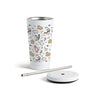 Cats Tumbler with Straw - White 16oz