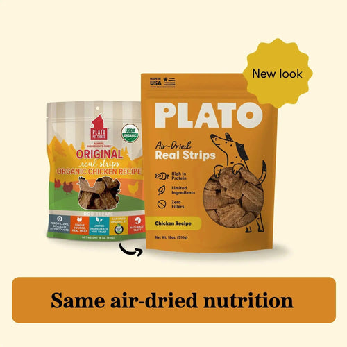 Plato Real Strips Organic Chicken Dog Treats