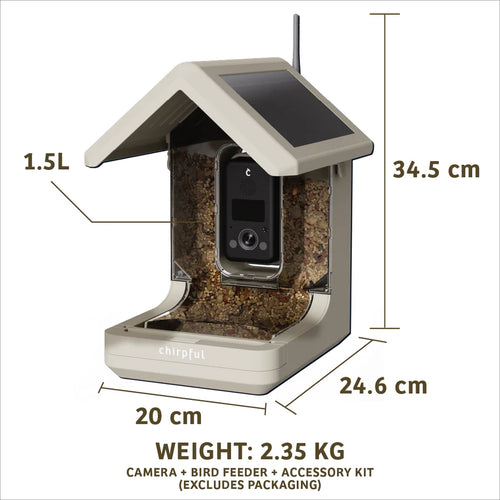 Chirpful Smart Bird Feeder - 4k Camera | Solar-Powered | AI-Driven