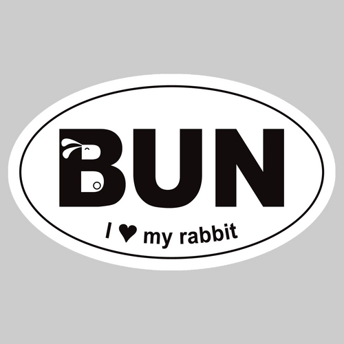 Binky Bunny BUN I love my rabbit sticker
