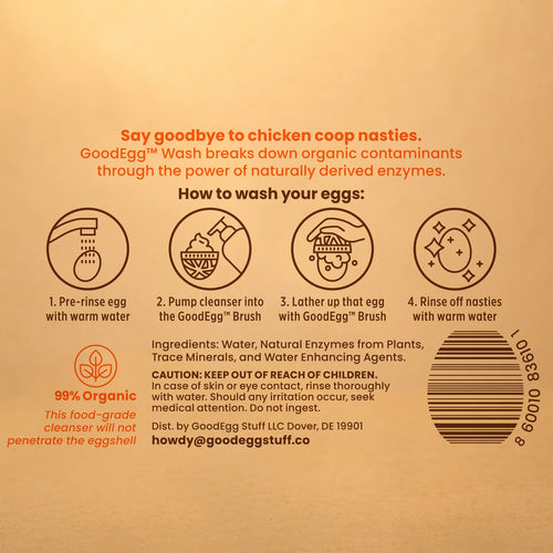GoodEgg Wash All-Natural Enzyme Egg Cleaner for Farm Fresh Eggs - 12oz