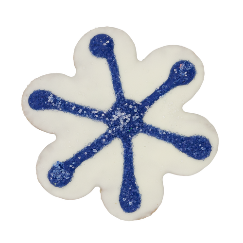 Hand Decorated Winter Snowflake Dog Cookie
