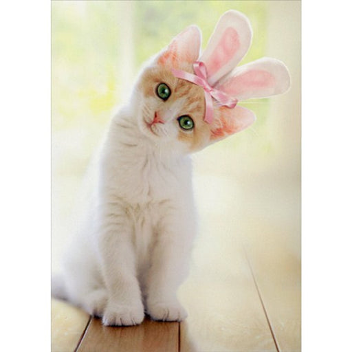 Kitten With Bunny Ears Cat Easter Card