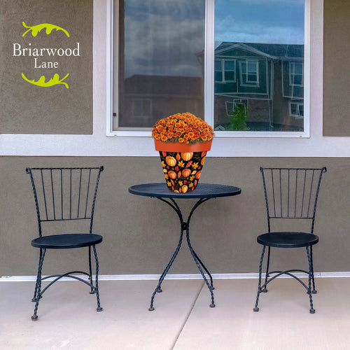 Fall Leaves and Pumpkins Medium Planter